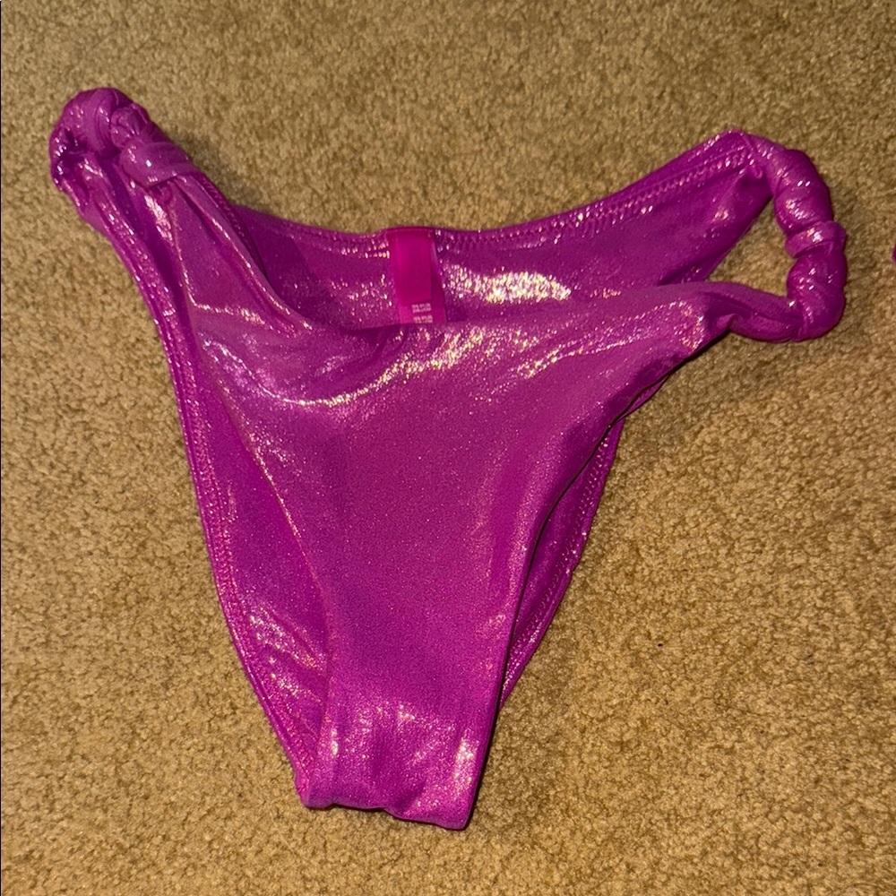 Skims Liquid Shine Swim Knotted Cheeky Tanga Bottom